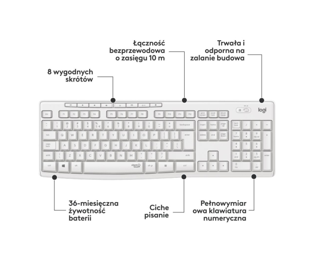 LOGITECH MK295 Silent Wireless Combo Offwhite - 595517 - zdjęcie 10